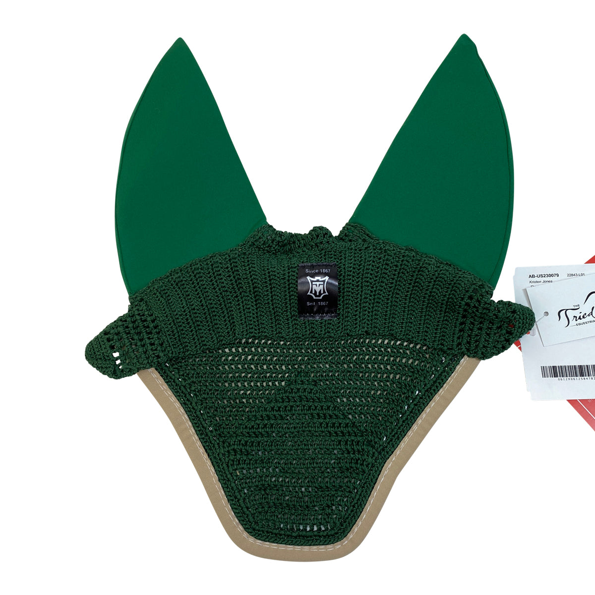 Mattes Custom Soundless Ear Bonnet in Green w/Gold &amp; White Piping