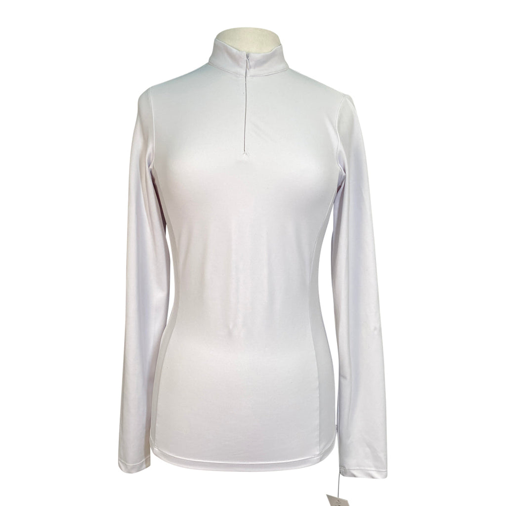 TKEQ 'Quinn' Zip Competition Shirt in White - Women's Small