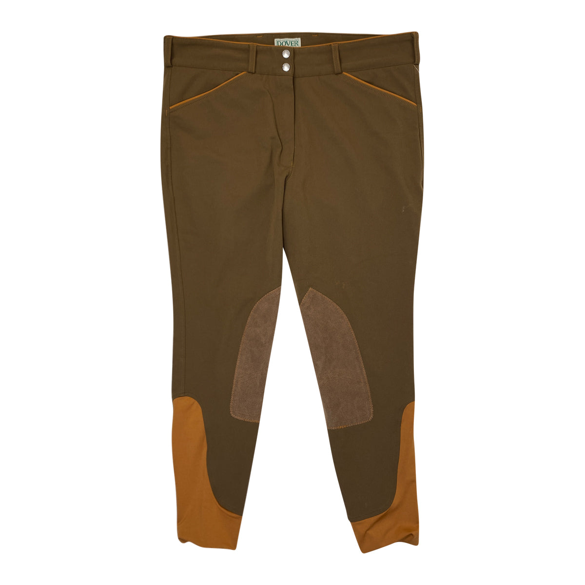 Dover Saddlery Wellesley Classic Piped Knee-Patch Breech in Sepia/Pecan