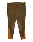 Dover Saddlery Wellesley Classic Piped Knee-Patch Breech in Sepia/Pecan