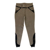 Cavalleria Toscana Print Knee Patch Breeches in Beige Plaid w/Black Trim 