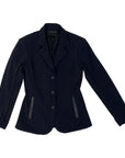 Front of Cavalleria Toscana Girls' Competition Jacket w/Zip in Black - Children's 12