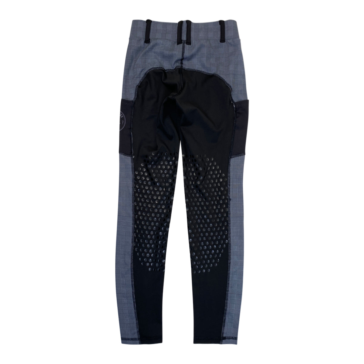 Equestriess Atelier Knee Patch Tights in Grey Plaid