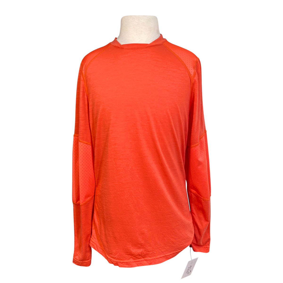 Dover Saddlery Perforated Wool L/S Kids Shirt in Coral 