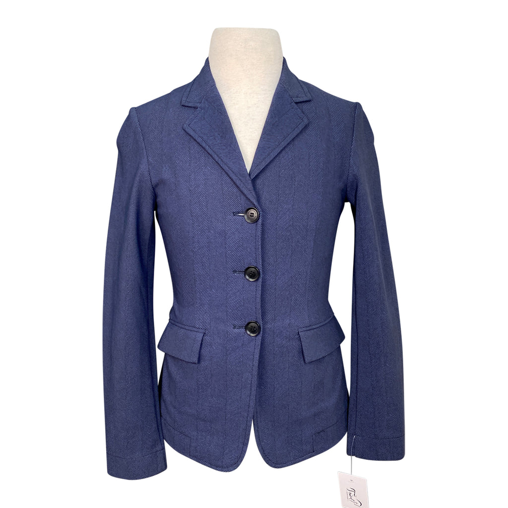 RJ Classics Orange Label 'Shore' Show Coat in Navy Herringbone - Children's 12R