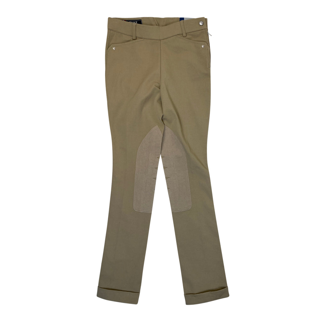 Ariat 'Heritage' Knit Knee Patch Jods in Tan - Children's 16R