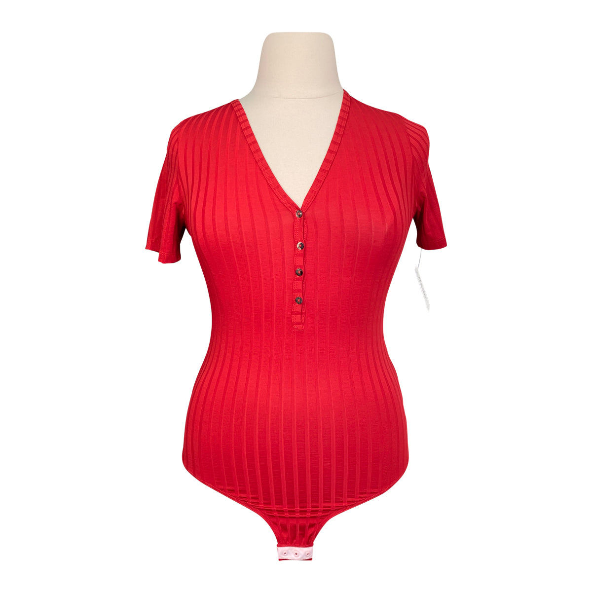 Free x Rein 'Henley' Bodysuit in Haute Red