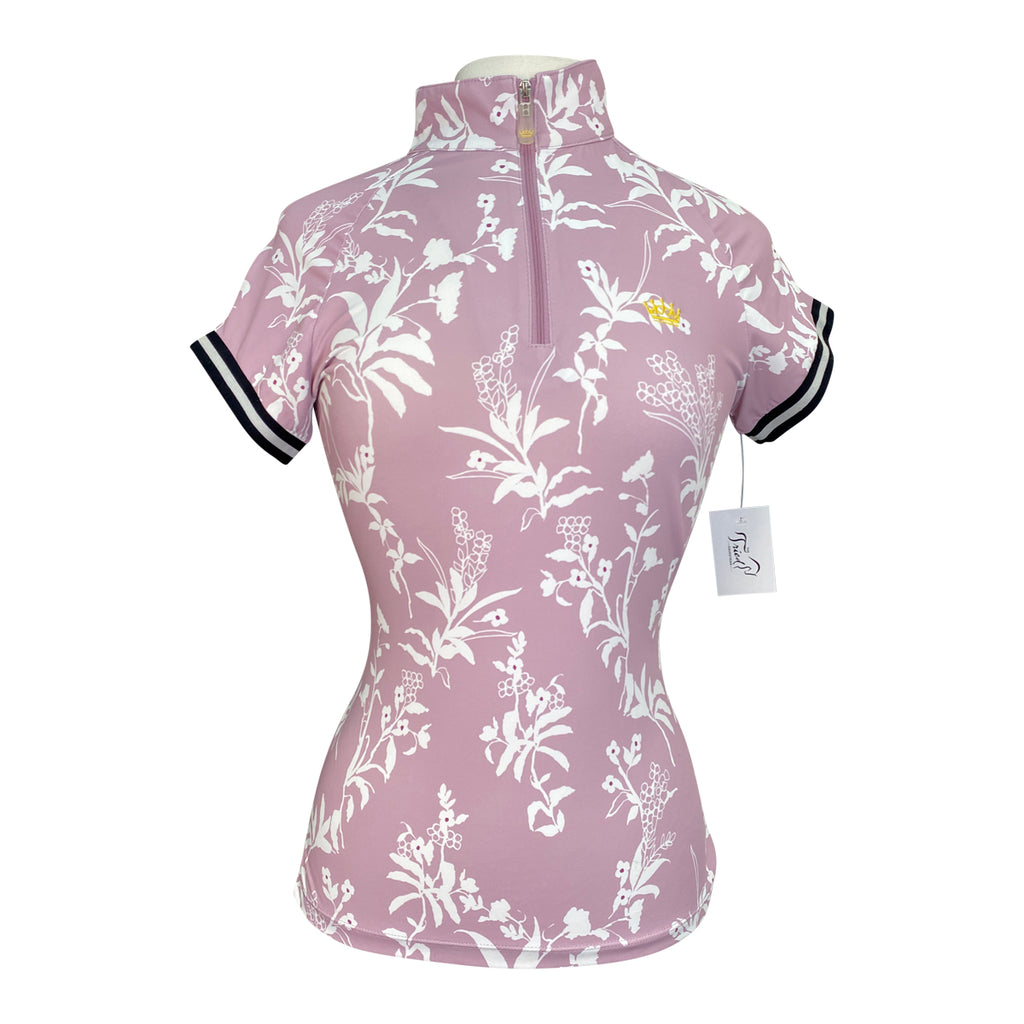 Kastel Denmark Cap Sleeve w/Trim Shirt in Washed Lavender Floral - Women's Small