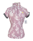 Kastel Denmark Cap Sleeve w/Trim Shirt in Washed Lavender Floral - Women's Small