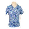Dover Saddlery Short Sleeve Sport Top in Blue/Turquoise Multi 