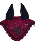 Vestrum Leeds Horse Ear Net in Burgandy/Black