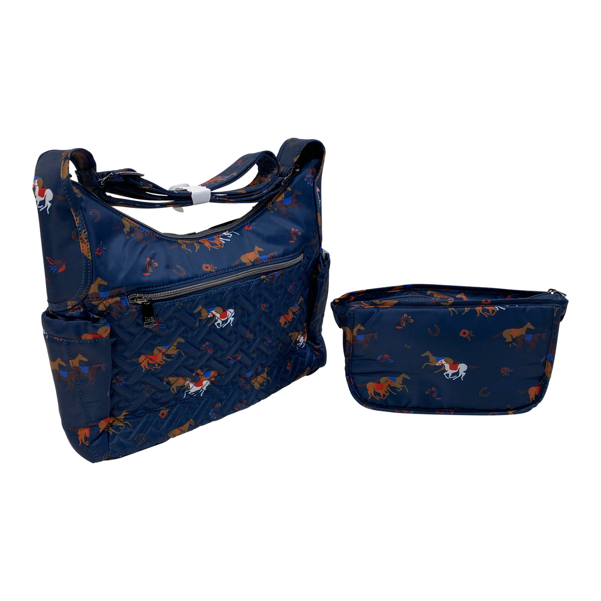 Lug 'Camper' Crossbody Bag in Navy/Horses The Tried Equestrian