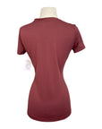 TuffRider 'Taylor' EquiCool Short Sleeve V-Neck Tee in Wine