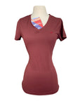TuffRider 'Taylor' EquiCool Short Sleeve V-Neck Tee in Wine