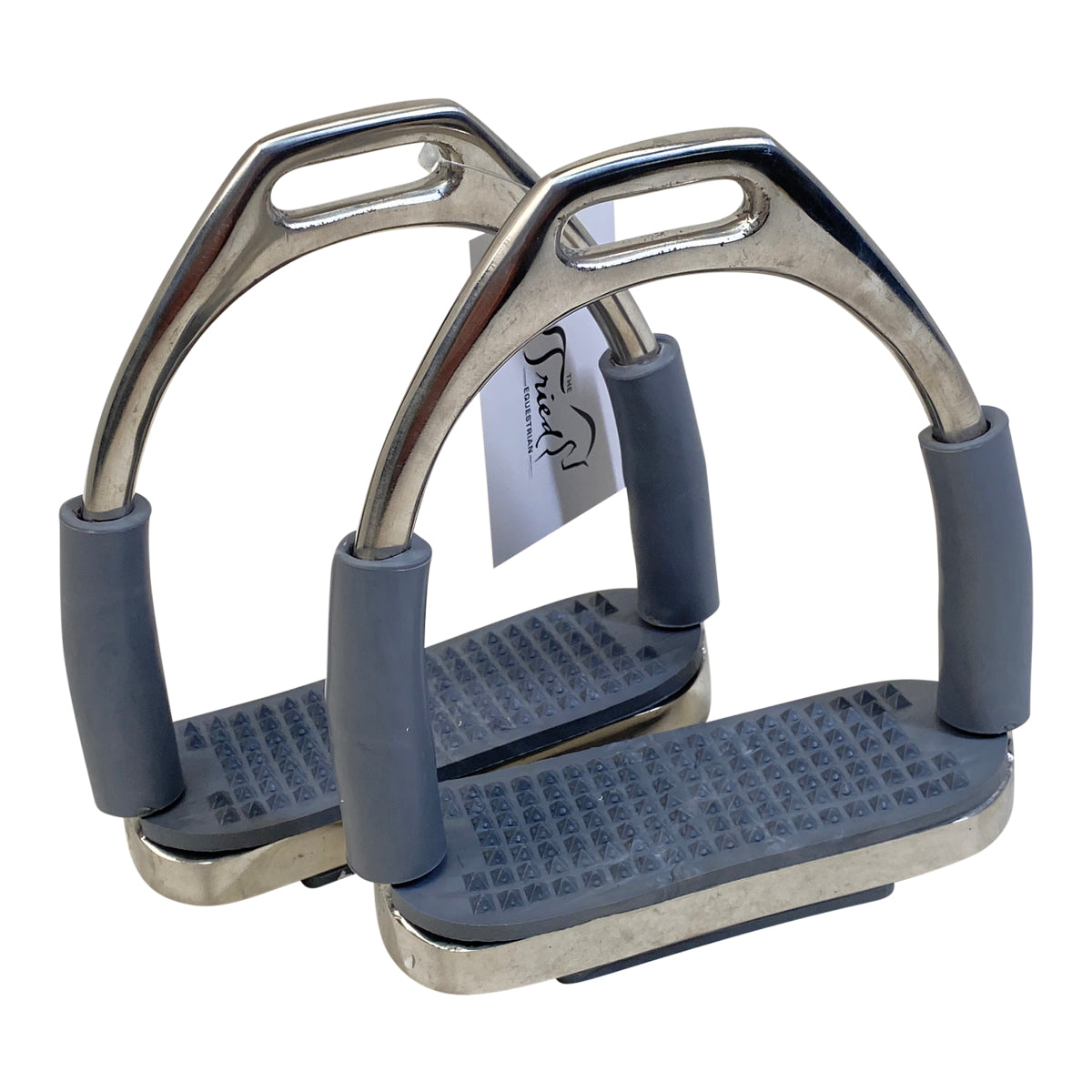 EquiRoyal Jointed Stirrups in Stainless Steel/Grey