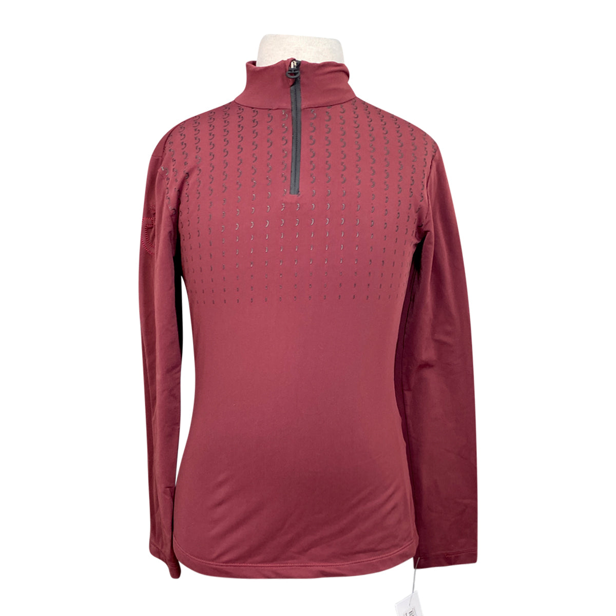 Cavalleria Toscana Mini Logo 1/4 Zip  in Burgandy - Children's 14