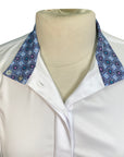 Essex Classics Fitted Wrap Collar Show Shirt in White/Blue