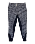 Pikeur 'Candela Grip' Full Seat in Navy/White Geometric
