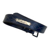 Green Hill Leather Fancy Stitched Belt in French Blue