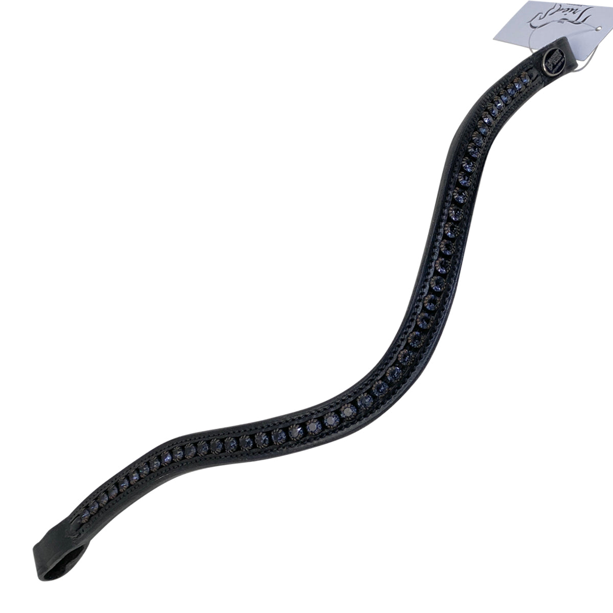 Passier Large Crystal Browband in Black w/Graphite Crystals