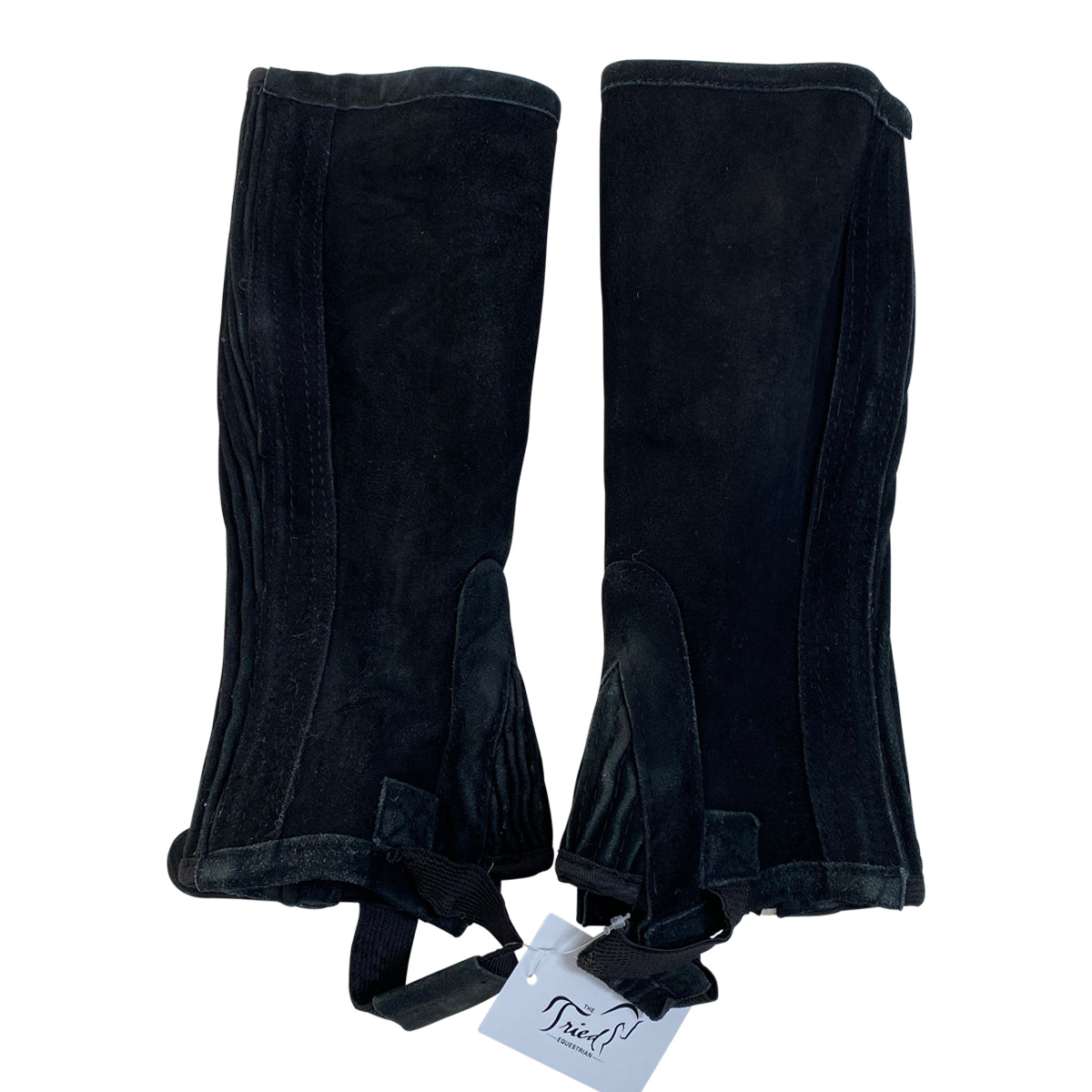 Royal Highness Suede Leather Half Chaps in Black
