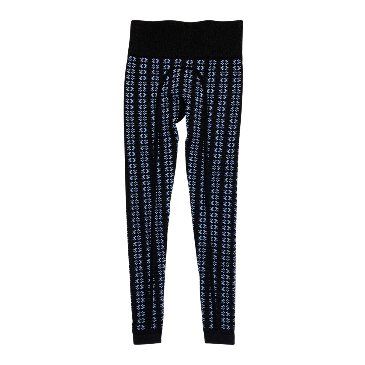 Goode Rider  Riding Tights in Black with Blue Flowers