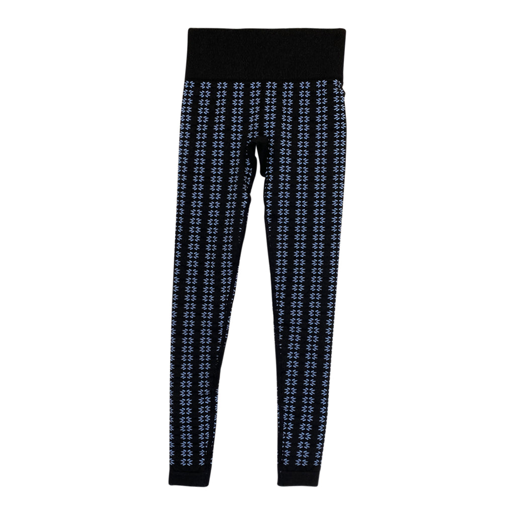 Goode Rider  Riding Tights in Black with Blue Flowers