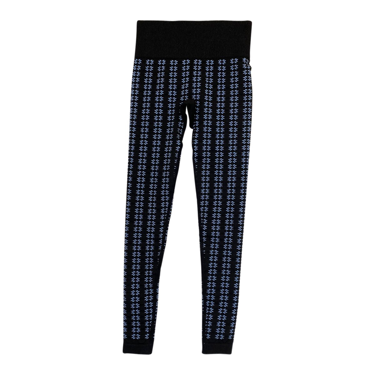 Goode Rider  Riding Tights in Black with Blue Flowers