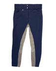 Front of Horze 'Grand Prix' Thermo Softshell Full Seat Breeches in Navy - Women's 34