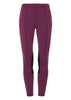 Purple leggings with black accents on a white background
