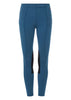 Blue riding tights on white background.