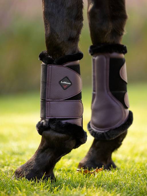 LeMieux Fleece Lined Brushing Boots in Fig
