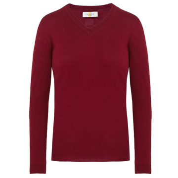 CALLIDAE The V Neck Sweater in Bloodstone - Women's Small