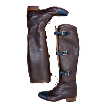E. Vogel 3-Buckle Field Boot in Brown/Navy