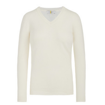 CALLIDAE The V Neck Sweater in Cream