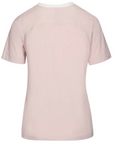 BACK OF CALLIDAE The Short Sleeve Tech V Neck in Pink Sand/Cream 