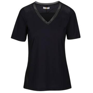 CALLIDAE The Short Sleeve Tech V Neck in Black