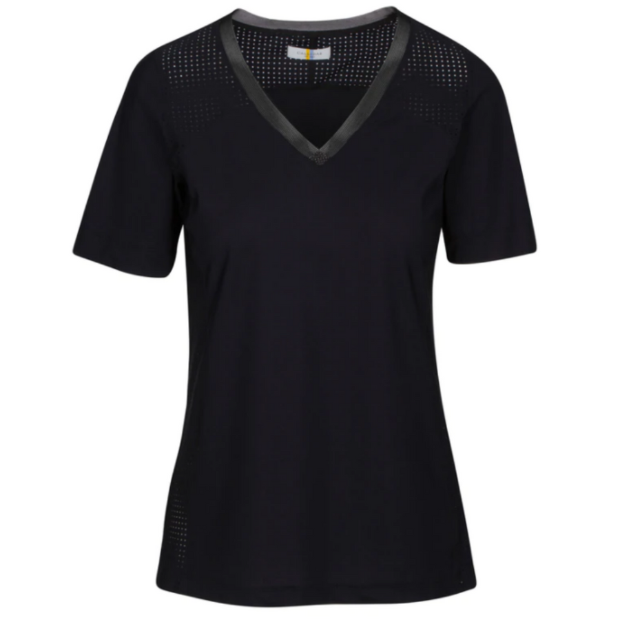 CALLIDAE The Short Sleeve Tech V Neck in Black