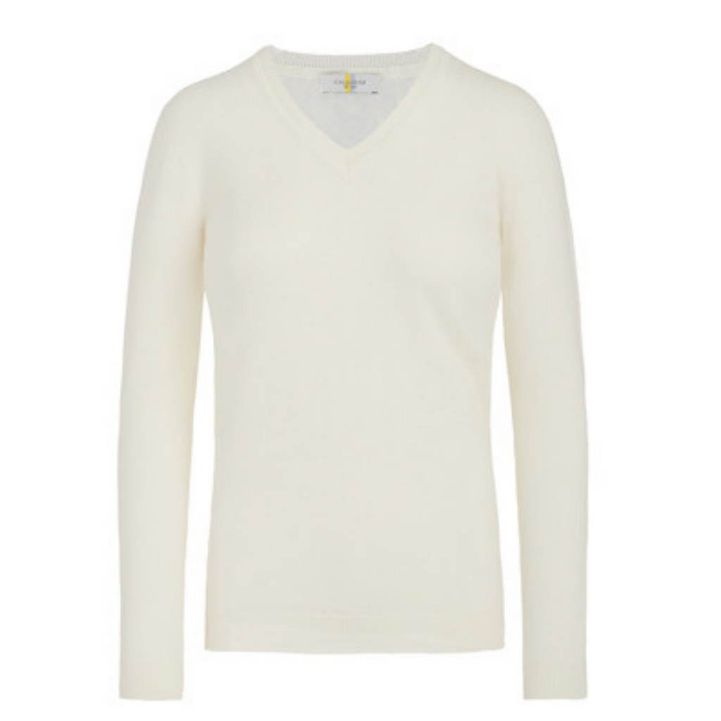 CALLIDAE The V Neck Sweater in Cream
