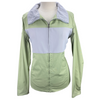 Front of Cavalleria Toscana Piquet Stretch Windbreaker in Chartreuse/Grey