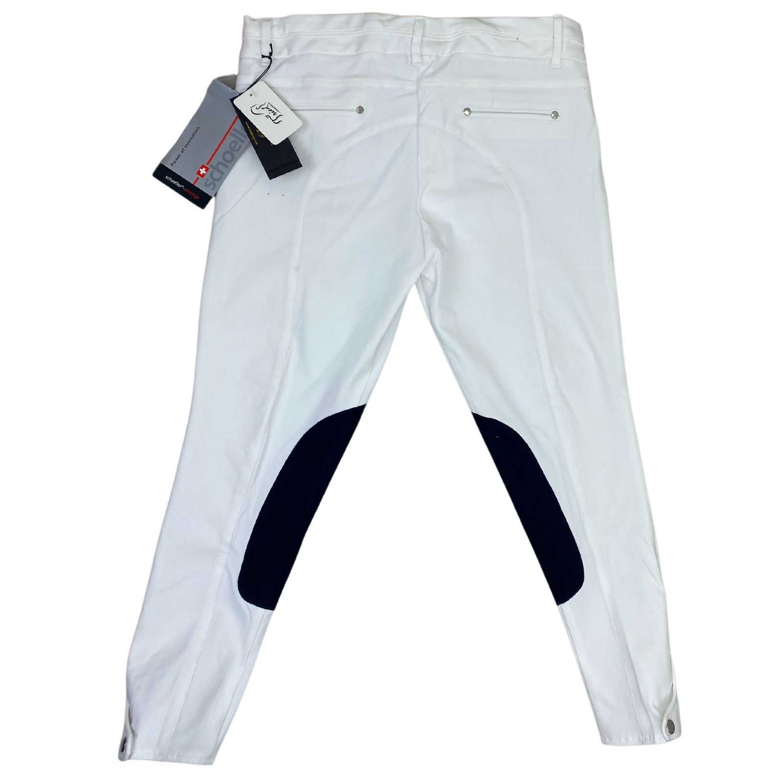 Back of Le Fash &#39;City&#39; Breeches in White/Navy 