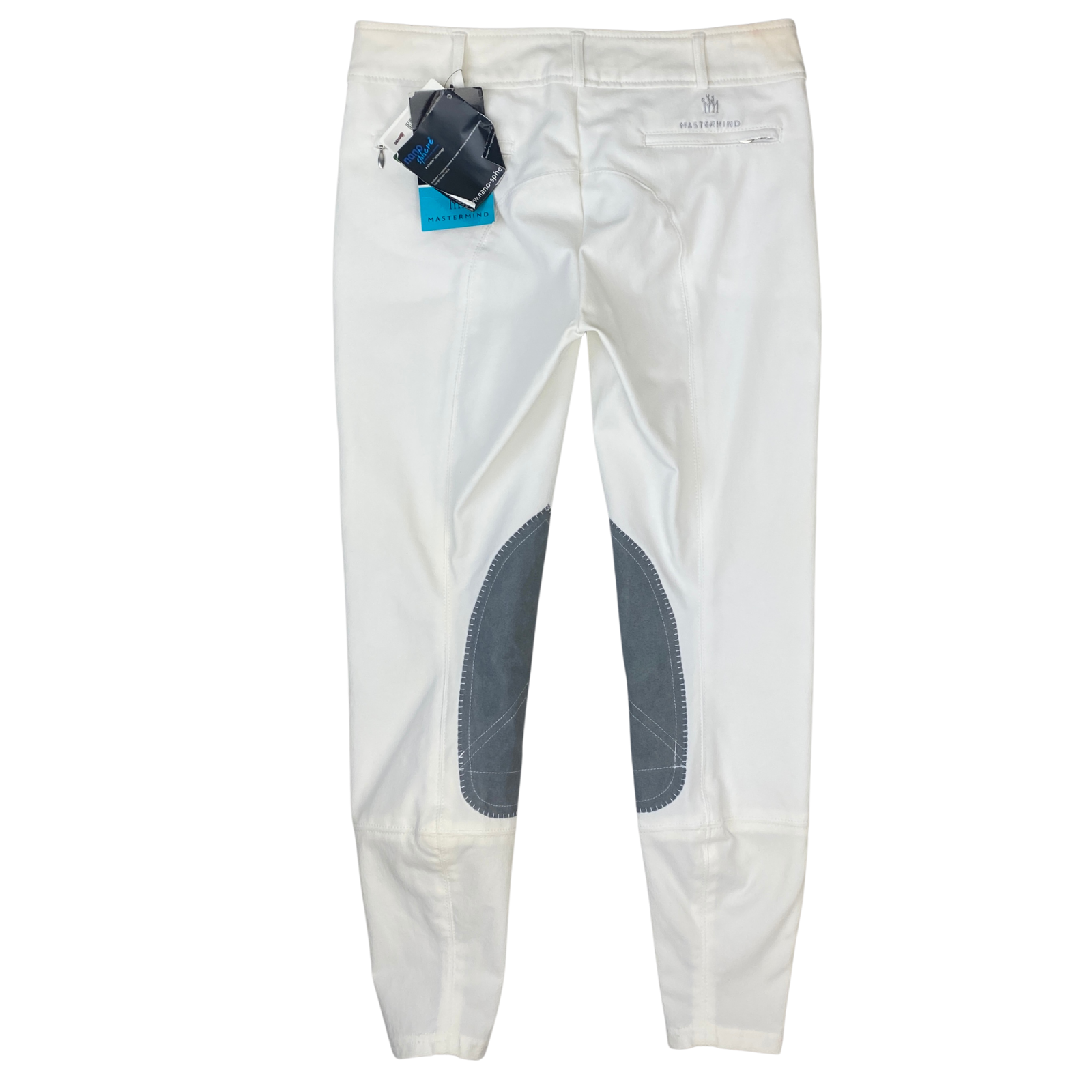 Back of Mastermind 'Mindy' Knee Patch Breech in White
