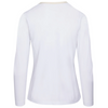 Back of CALLIDAE The Tech V Neck in White/Sand Trim - Women's Large
