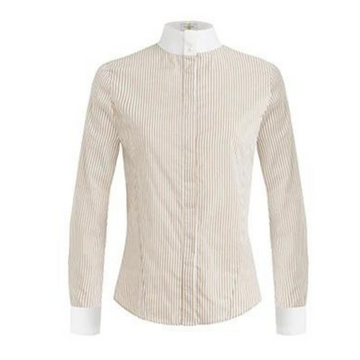 CALLIDAE The International Show Shirt in Sand + White Stripe - Women's XS