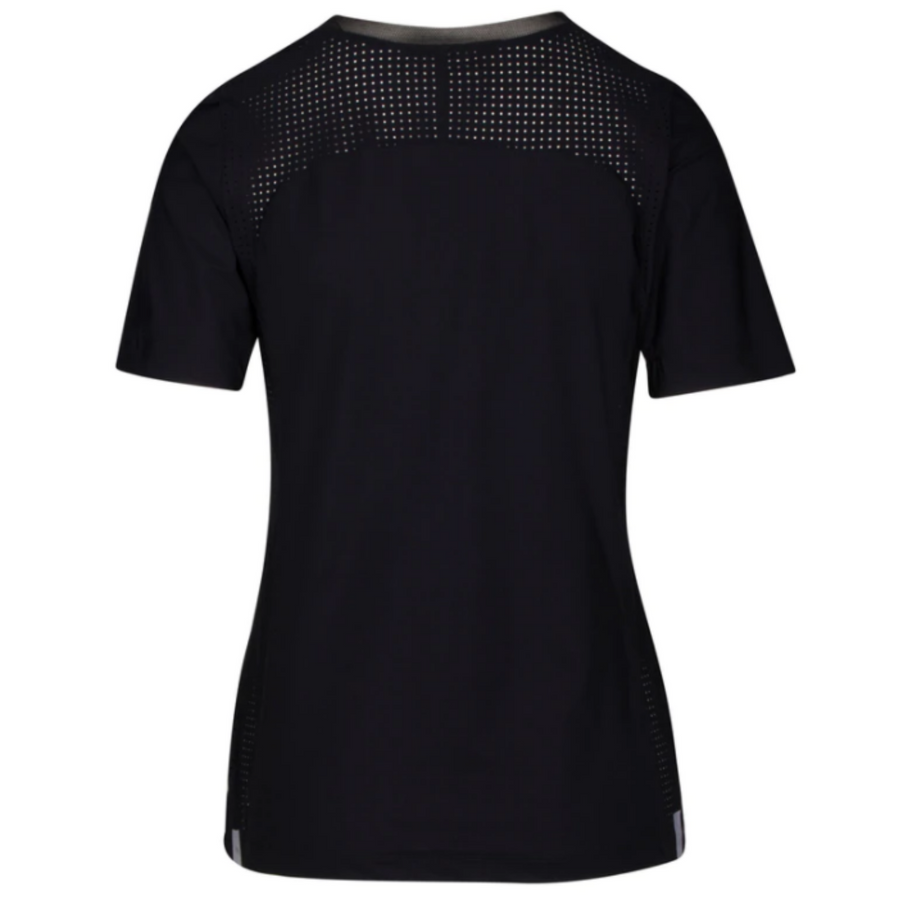 Back of CALLIDAE The Short Sleeve Tech V Neck in Black