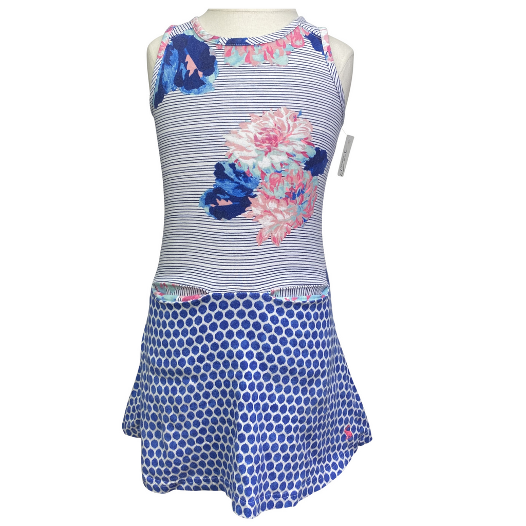 Joules Sleeveless Dress in Blue Multi