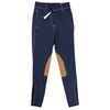 Front of Asmar Equestrian Denim Breech in Indigo/Cognac - Women's US 24