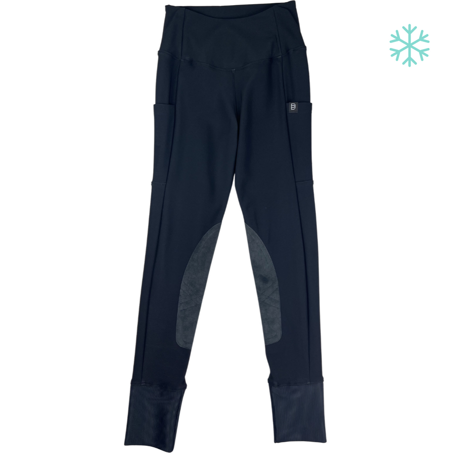 Front of BOTORI 'G4' Fleece Riding Tights in Black - Women's XS