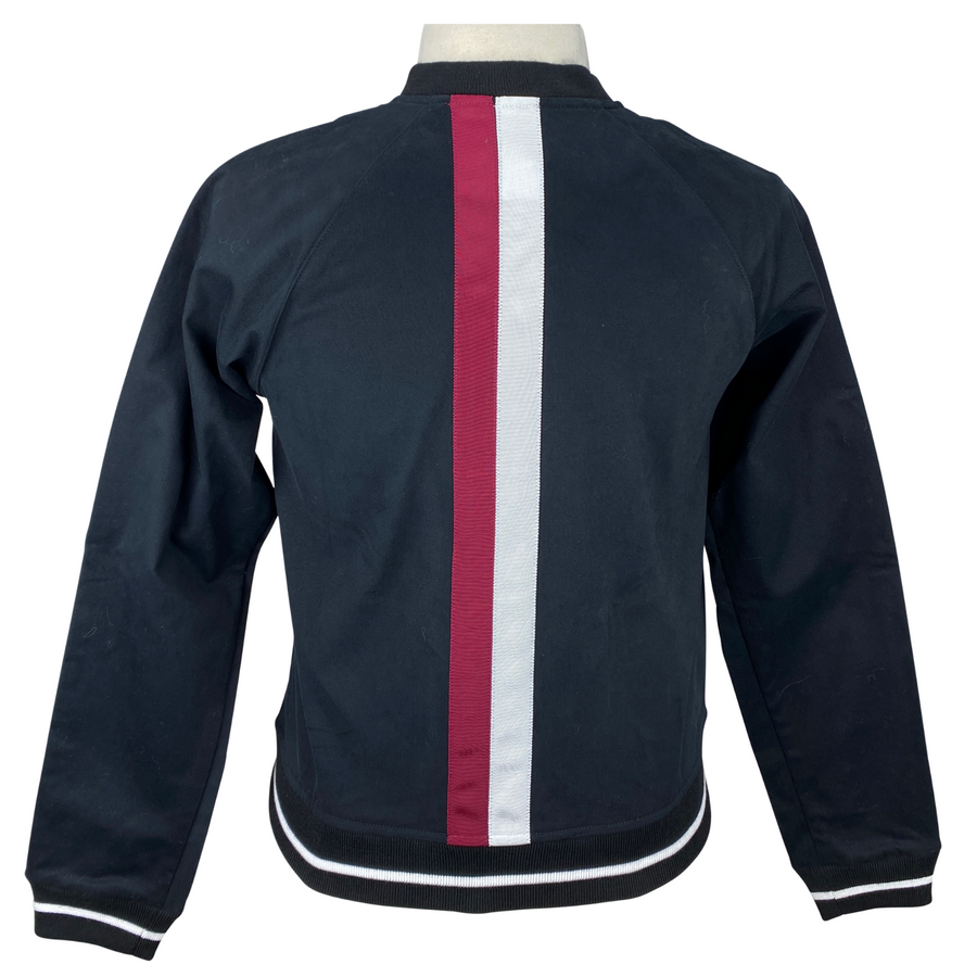 Back of Callidae 'The Team Jacket' in Black w/ Bloodstone+Cream Ribbon