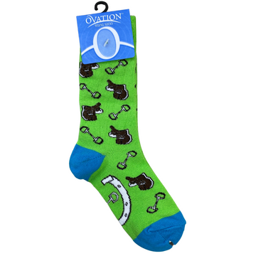 Ovation Lucky Crew Sock in Lime/Turquoise